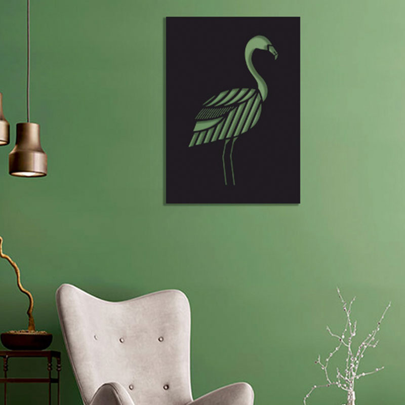 Flamingo Figürlü Metal Dekor